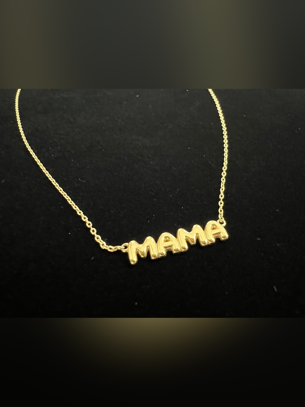 Lulea MAMA Name Plate Sterling Silver 925 Gold plated Necklace